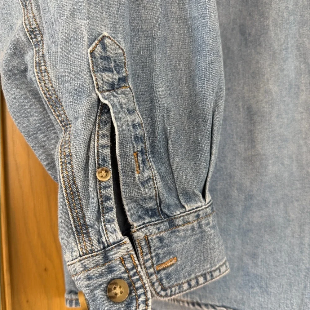 Wrangler Riggs Workwear  Denim Button Down Shirt Cotton / xlarge